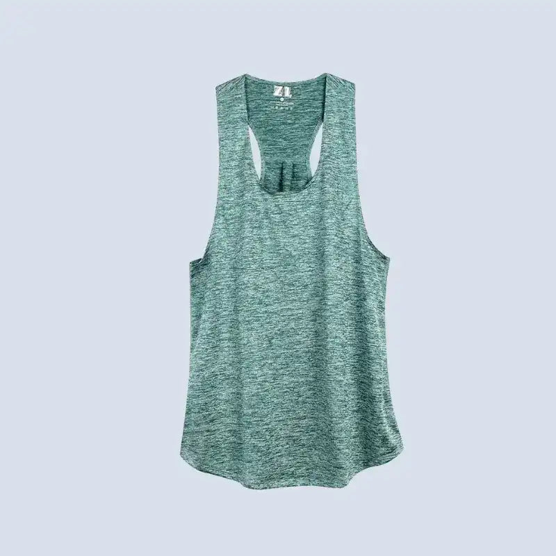 Débardeur yoga femme respirant vert – vue de dos