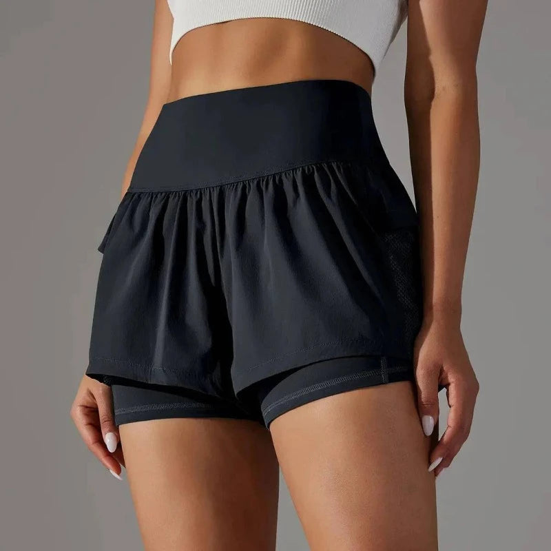 Short de Sport Femme Yoga, Course, Tennis avec Poches DecaTeamSports