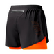 Short de sport homme noir et orange – Coupe 2-en-1 avec poche arrière invisible