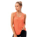 Débardeur sport femme orange respirant, idéal pour le fitness, le yoga ou la course à pied