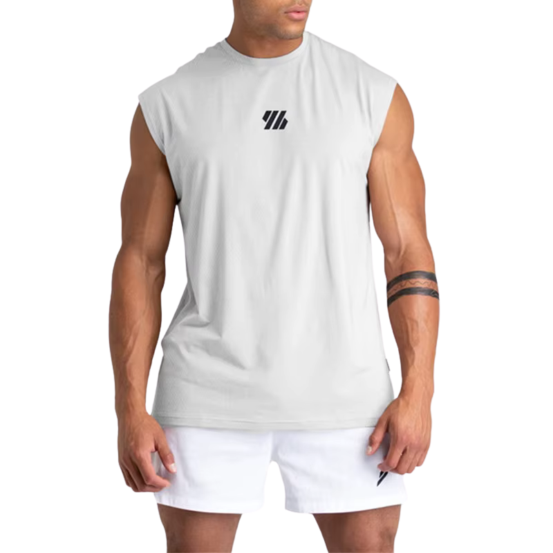 Débardeur musculation homme blanc – Respirant, léger, coupe droite, parfait pour l'été et la salle