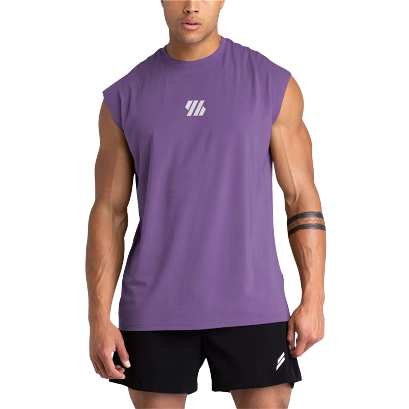 Débardeur musculation homme violet clair – Style original, tissu respirant, confort maximal