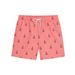 Short de bain homme corail avec motifs ancres marine – style estival, cordon blanc ajustable