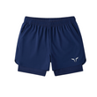 Short de sport homme double couche bleu – léger, respirant, avec cuissard intérieur anti-frottement