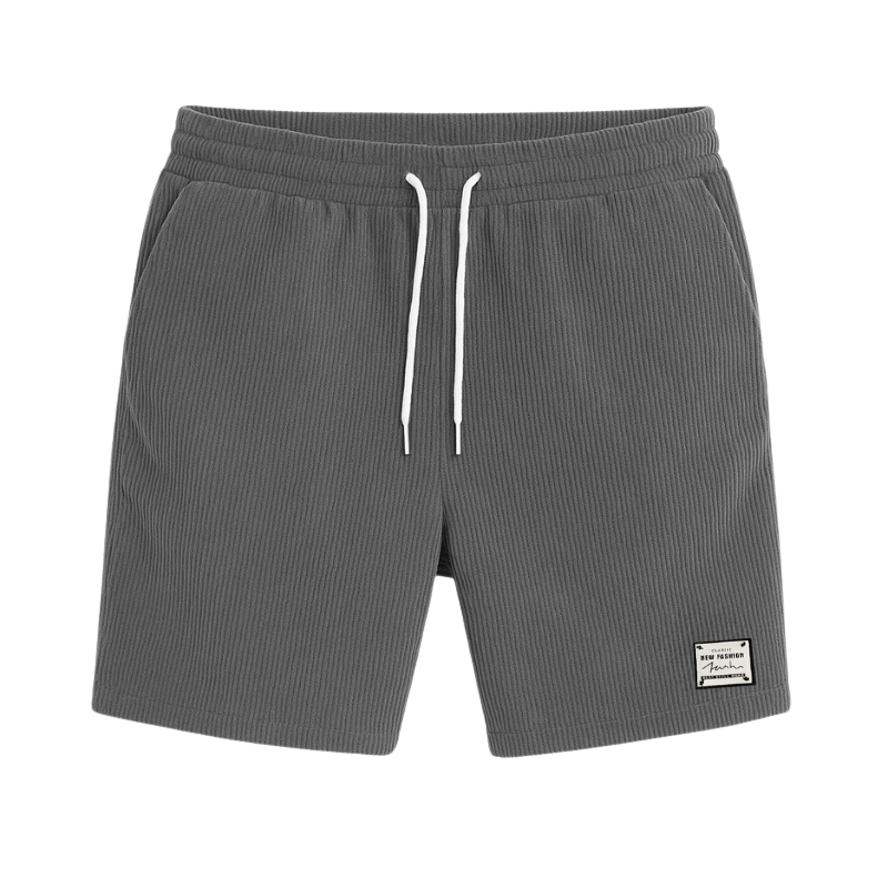 Short homme été gris en tissu gaufré – léger, respirant et stylé