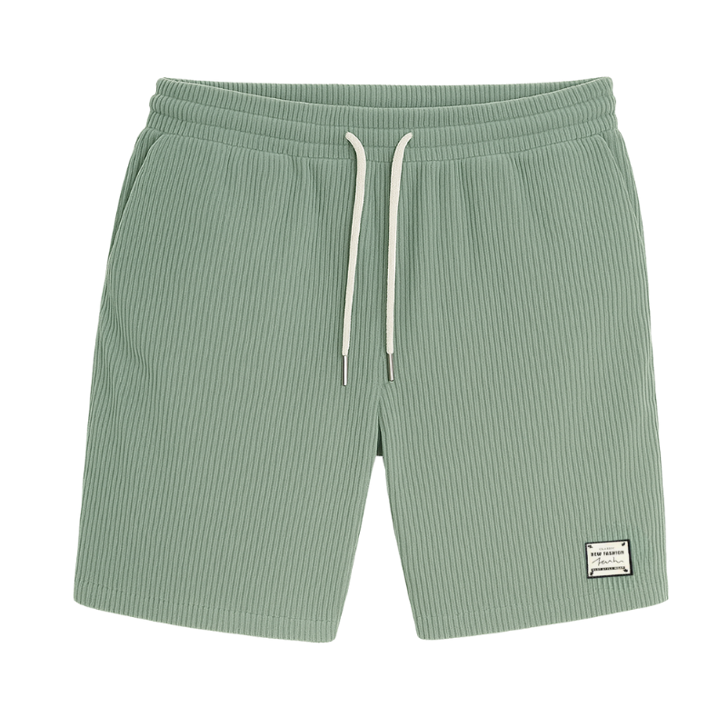 Short homme été vert sauge en tissu gaufré – léger, respirant et confortable