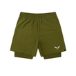 Short de sport homme vert – coupe droite, tissu respirant et cuissard intégré pour entraînements intenses