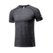 T-shirt sport homme gris chiné technique en polyester, respirant, ultra léger, séchage rapide