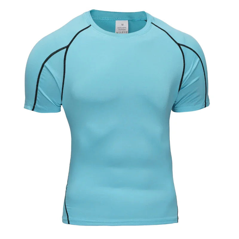 T-shirt de course homme UltraDry™ bleu – respirant, léger, séchage rapide, idéal running, training, HIIT, matière technique anti-humidité.
