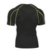 Dos du t-shirt de course homme UltraDry™ noir avec coutures vertes – matière respirante, extensible, coutures plates anti-frottement, idéal running, sport intensif et entraînement.