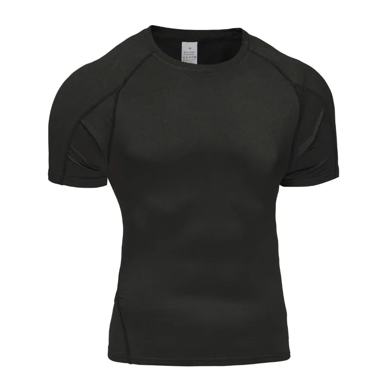 T-shirt de course homme UltraDry™ noir – respirant, léger, séchage rapide, idéal running, HIIT, musculation, matière technique anti-humidité.