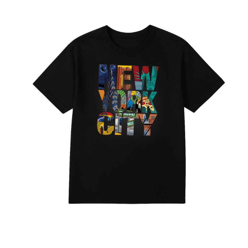T-shirt noir oversize pour homme avec visuel NEW YORK CITY graphique – style urbain