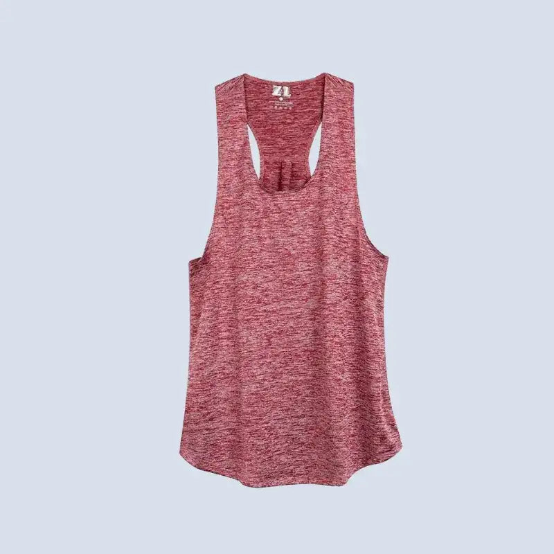 Débardeur yoga femme respirant rouge – vue de face