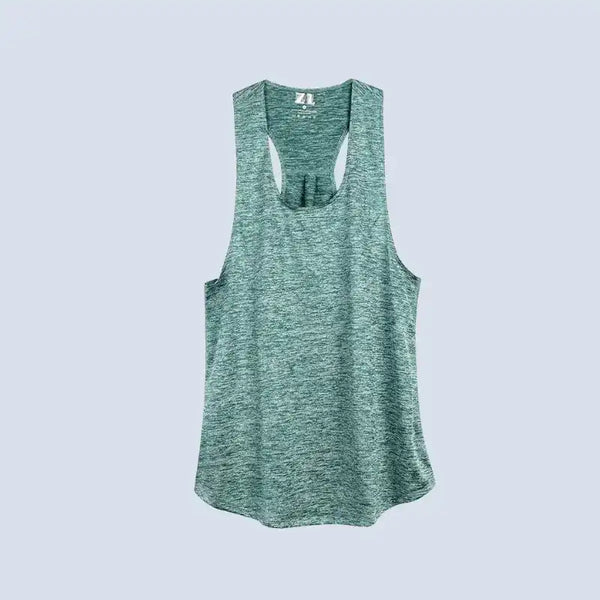 Débardeur yoga femme respirant vert – vue de dos