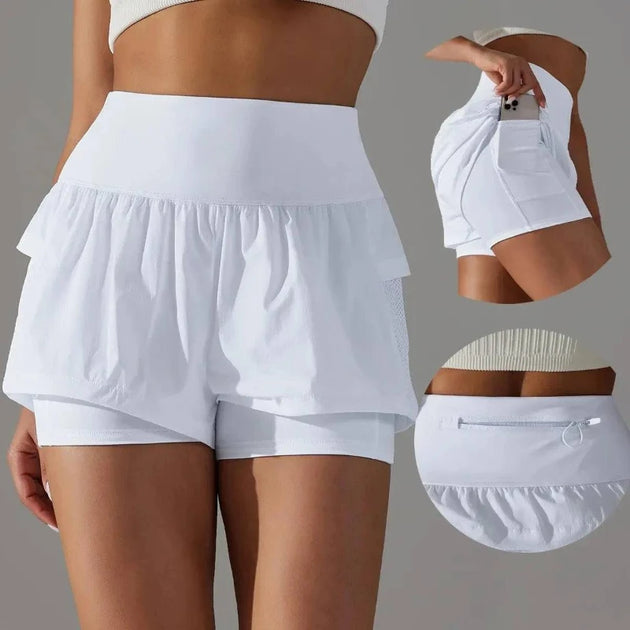 Short de Sport Femme Yoga, Course, Tennis avec Poches DecaTeamSports