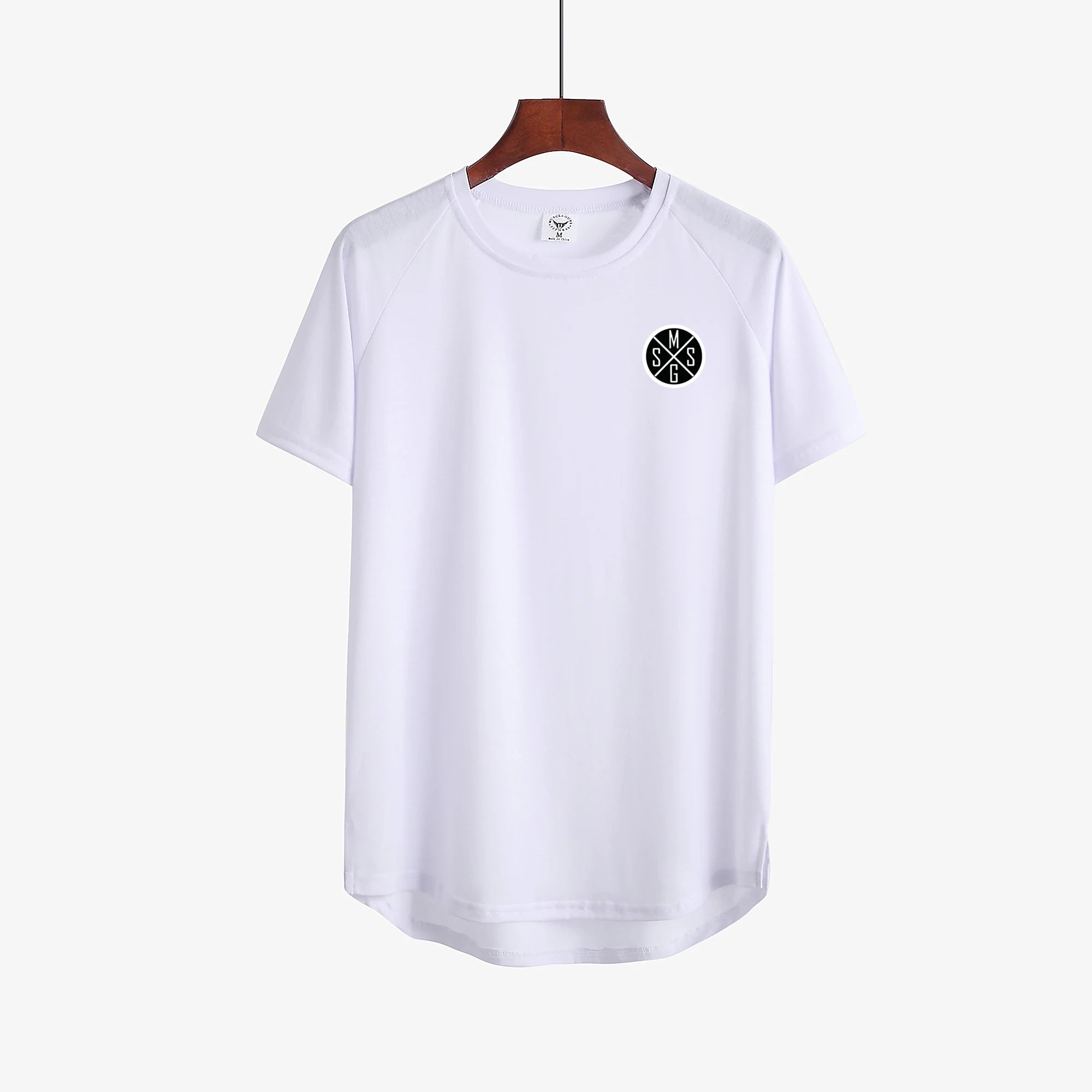 T-shirt fitness homme blanc léger à manches courtes pour entraînement