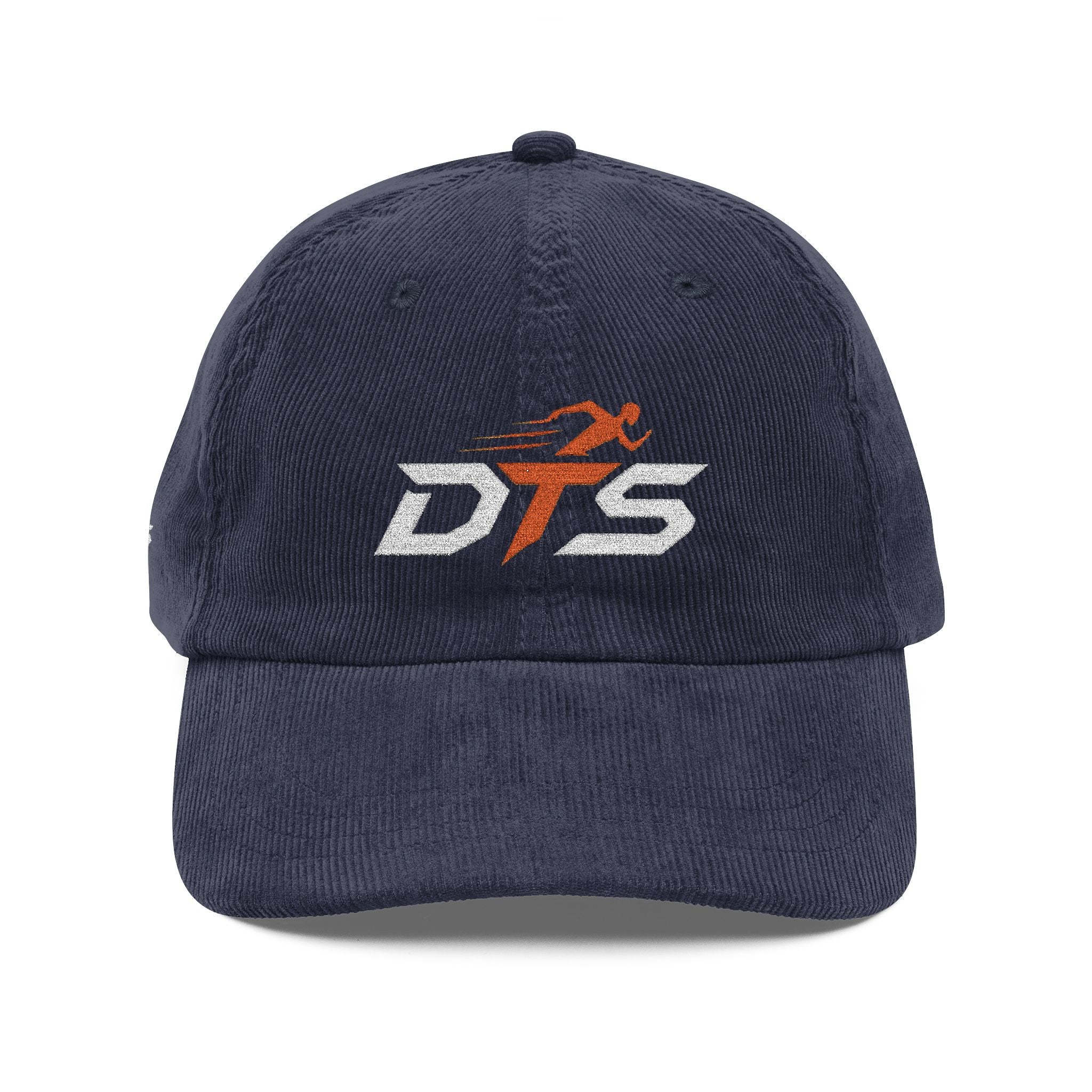 Casquette velours côtelé bleu marine DTS avec logo brodé style sport streetwear premium