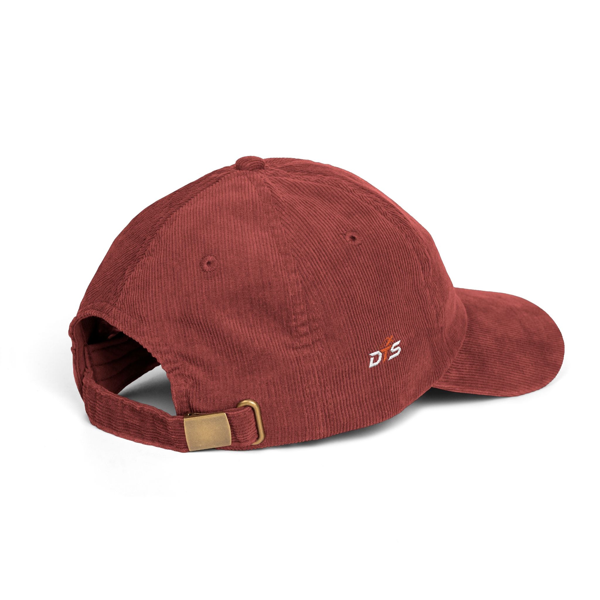 Casquette velours côtelé bordeaux DTS avec fermeture réglable et boucle métal premium