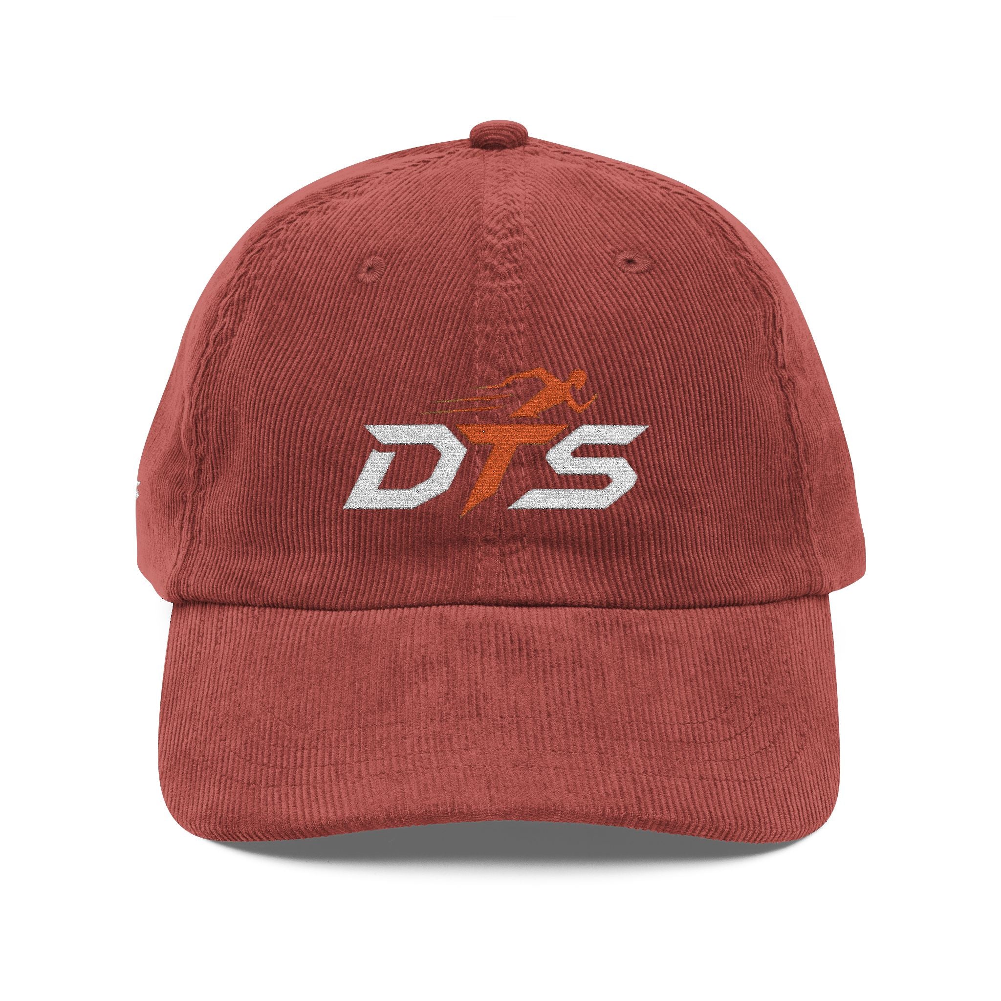 Casquette velours côtelé bordeaux DTS style streetwear sport avec logo brodé premium