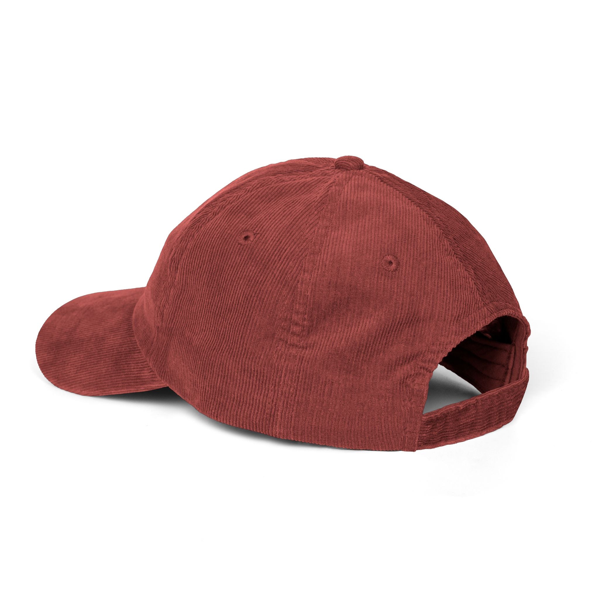 Vue arrière casquette velours côtelé bordeaux DTS style streetwear sport premium