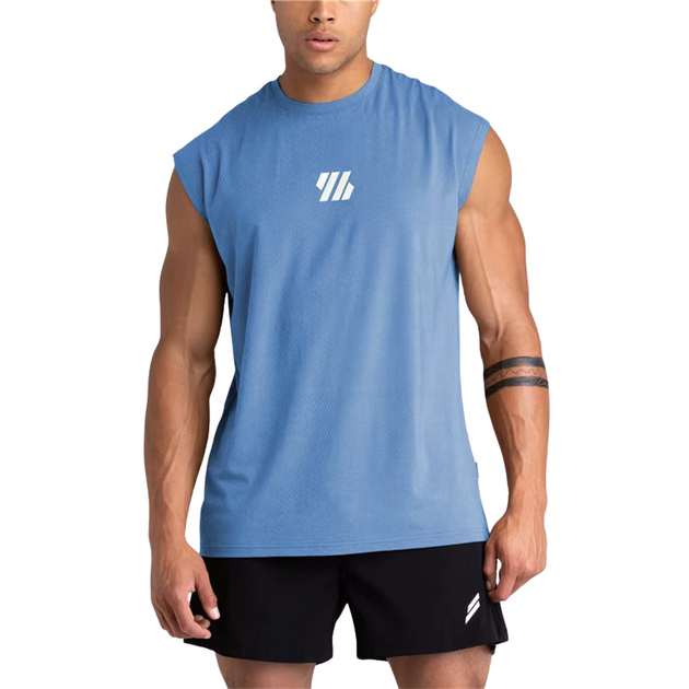  Débardeur musculation homme bleu clair – Léger, souple, idéal sport intensif et confort quotidien