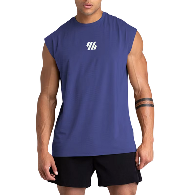 Débardeur musculation homme bleu foncé – Élégant et sportif, séchage rapide, maintien optimal