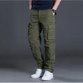 Pantalon cargo homme vert en coton style tactique avec poches latérales, pantalon confortable pour randonnée, travail et outdoor