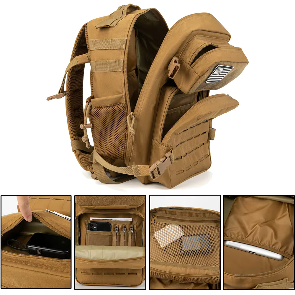Sac à dos sport grande capacité avec organisation intérieure et poches filet pour accessoires, sac fitness randonnée et outdoor