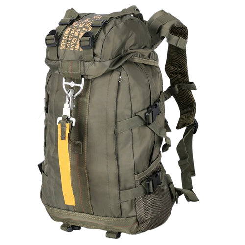 Sac à dos sport tactique 30-40L en nylon pour randonnée, fitness et outdoor avec compartiments multiples