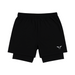 Short de sport homme noir – design sobre et technique avec cuissard intégré, idéal entraînement et musculation