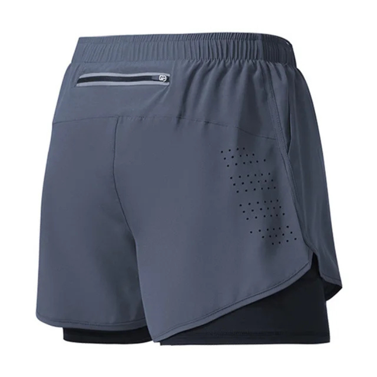 Short de course homme – gris et noir – confort optimal, idéal pour running