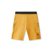 Short de running homme jaune avec poches zippées et finition de haute qualité, idéal pour la course.