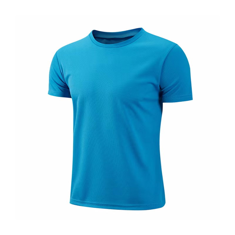 T-shirt technique bleu ciel pour homme et femme, séchage rapide, sport et musculation
