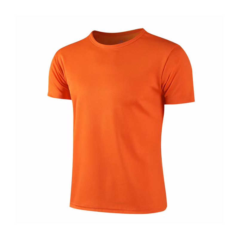 T-shirt sport orange homme femme, tissu micro-perforé, parfait pour l’entraînement intensif
