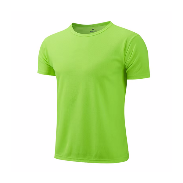 T-shirt vert pour homme et femme, running et fitness, séchage rapide et confort premium