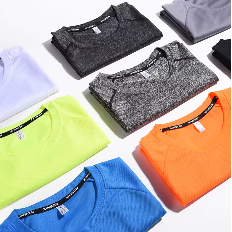 T-shirts sport homme en polyester – plusieurs coloris disponibles, textile technique respirant, confort et séchage rapide