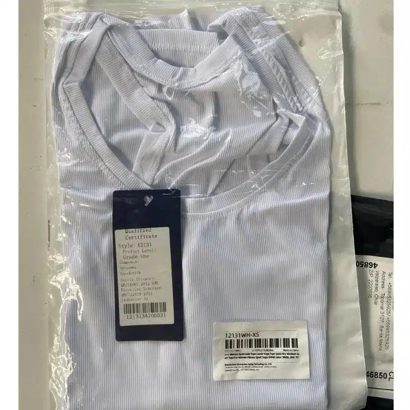 Top yoga femme blanc respirant - tissu léger nylon spandex