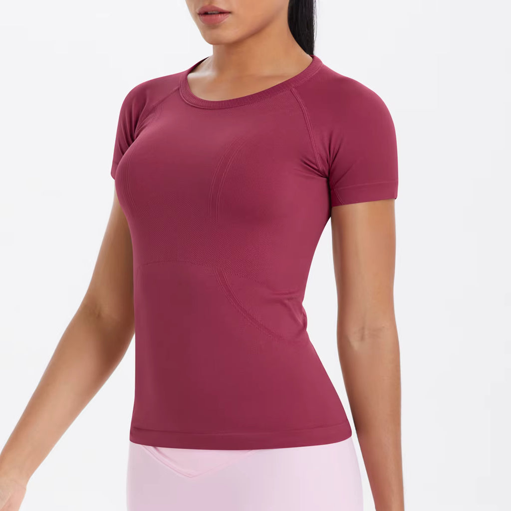  Haut sport femme bordeaux, coutures techniques et confort optimal à l’effort
