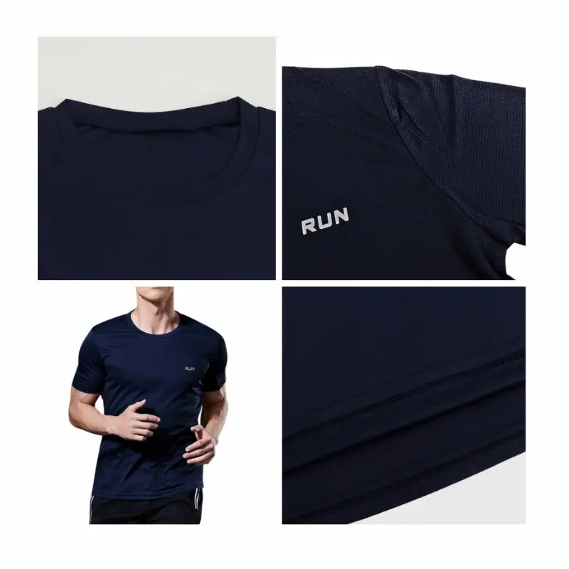 Détails t-shirt UltraRespire homme – texture respirante, logo RUN, coupe ajustée, porté