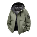 Veste coupe vent homme vert kaki avec capuche idéale pour running randonnée et sport extérieur