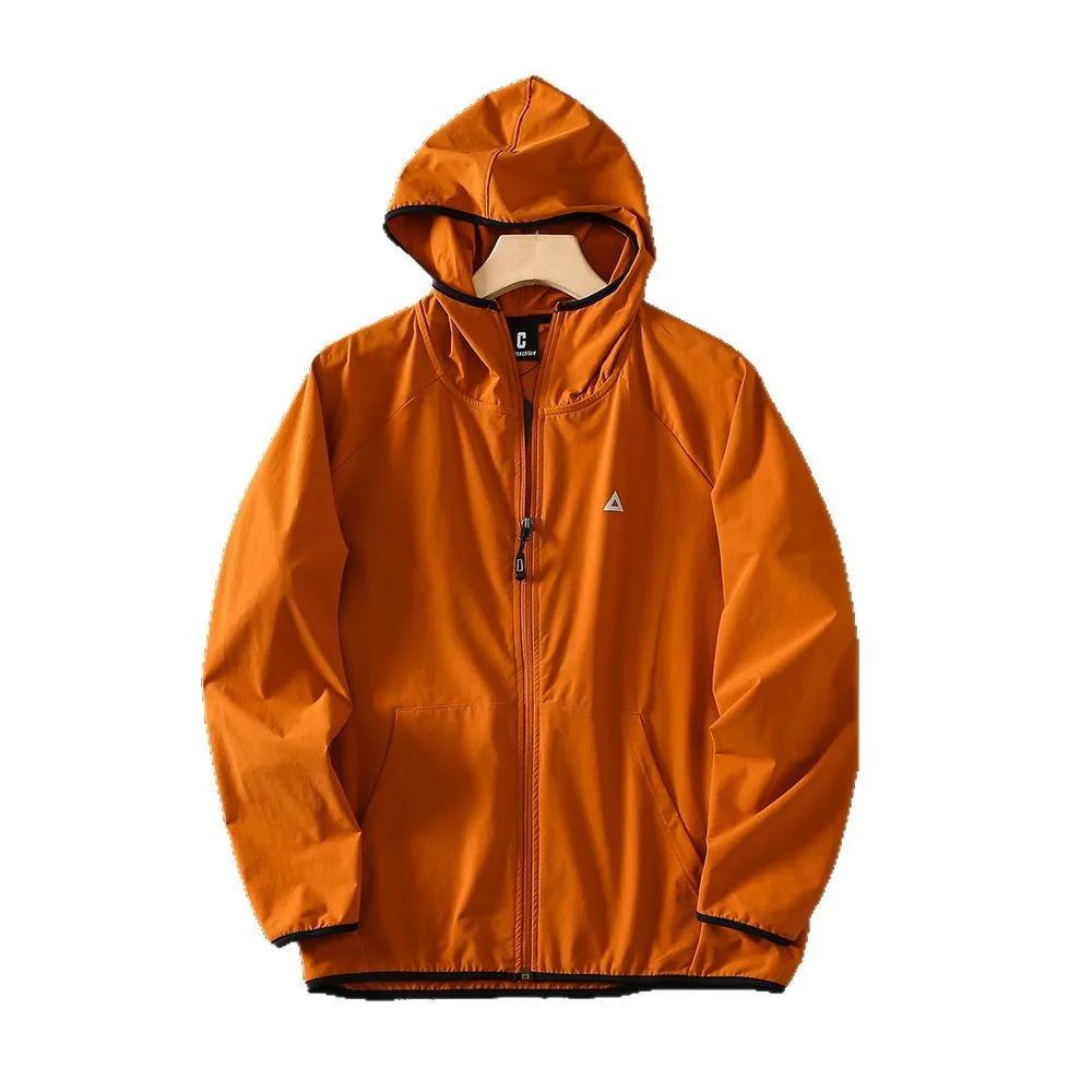veste coupe vent running homme orange légère respirante sport extérieur